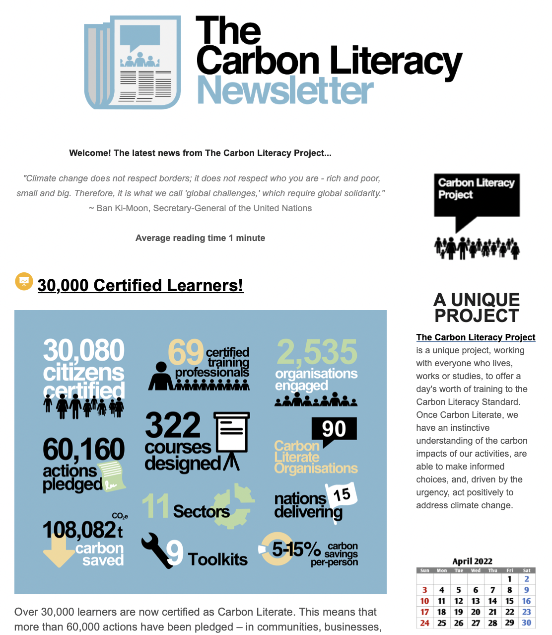 March S Carbon Literacy Update The Carbon Literacy Project